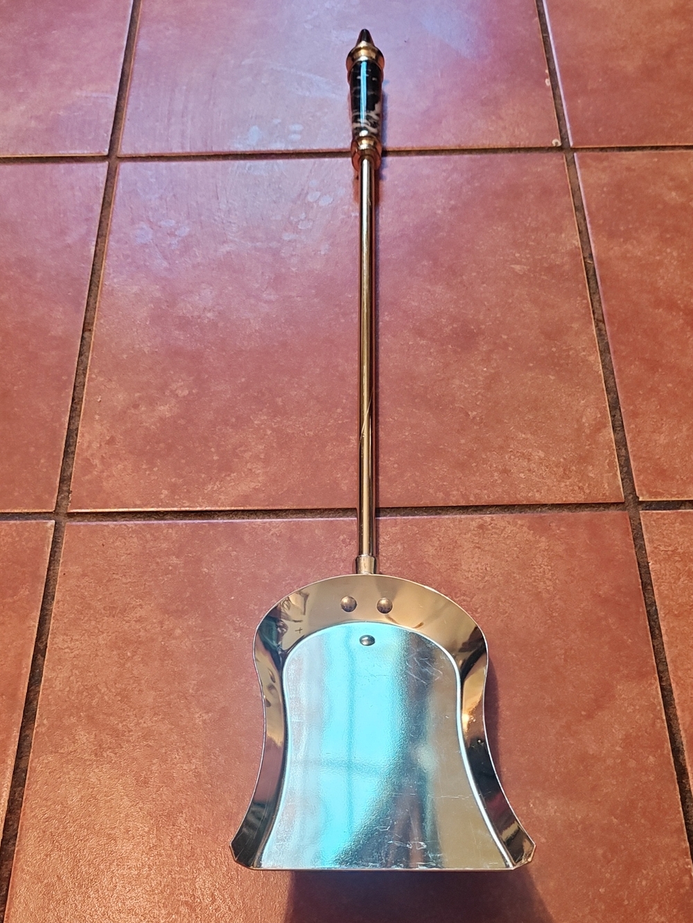 Polished Metal Fireplace Dustpan